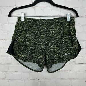 Nike Running Womens black yellow Lined Running Work Out Athletic Shorts Sz S GUC